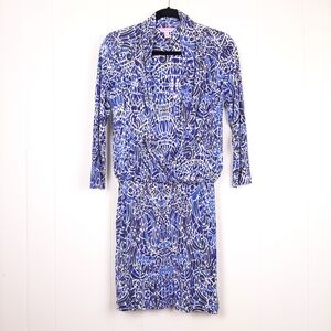 Lilly Pulitzer Felizia Silk Dress Taverna Tile Allover preppy old money resort